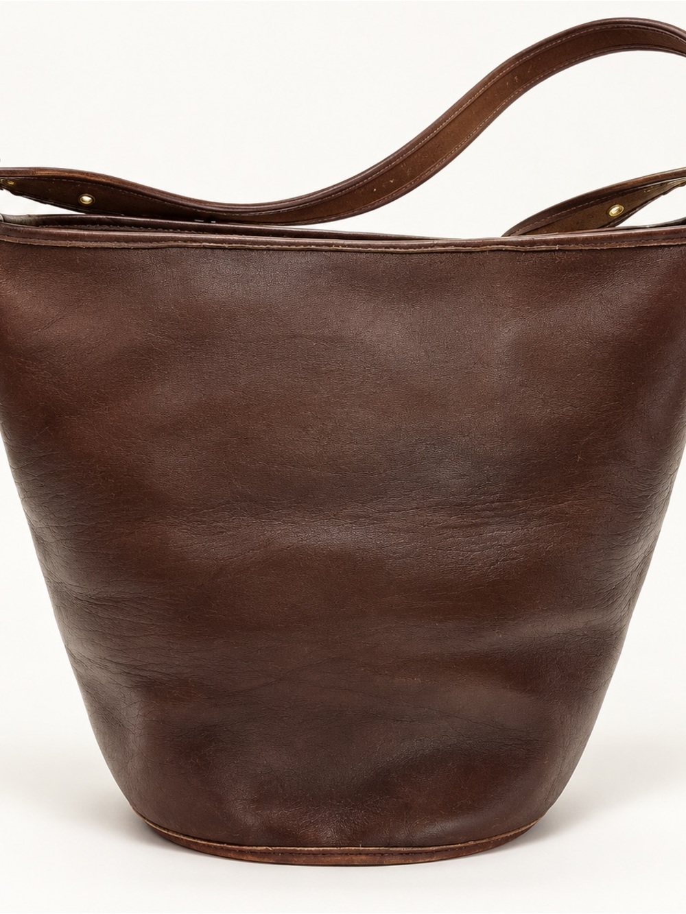 Coach Dark Brown Leather Bucket Tote